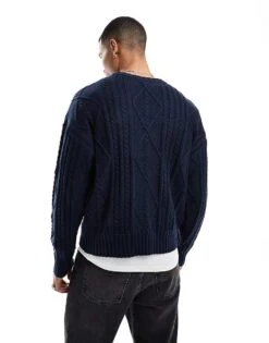 Cotton:On Cable Knit Crew In Navy For Men 9 Cotton:On Cable Knit Crew In Navy For Men -Cotton:On Sales Store 207598079 3