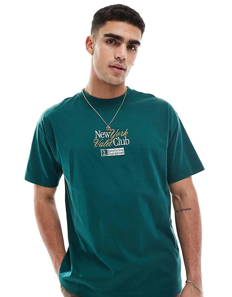Cotton:On Box Fit Graphic T-shirt In Green For Men 6 Cotton:On Box Fit Graphic T-shirt In Green For Men - Image 4