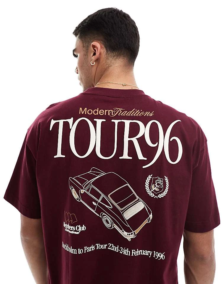 Cotton:On Box Fit Graphic T-shirt In Burgundy For Men 7 Cotton:On Box Fit Graphic T-shirt In Burgundy For Men - Image 5