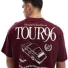 Cotton:On Box Fit Graphic T-shirt In Burgundy For Men