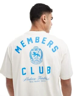 Cotton:On Box Fit Graphic T-shirt In Off-white For Men