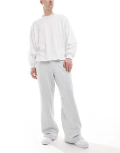 Cotton:On Cotton On Wide Leg Jogger Trousers In Grey Marle Co-ord For Men -Cotton:On Sales Store 208134873 5