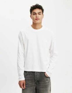 Cotton:On Cropped Fit Long Sleeve In White For Men
