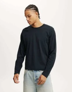 Cotton:On Cropped Fit Long Sleeve In Black For Men -Cotton:On Sales Store 208214397 1 black 1