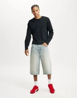 Cotton:On Cropped Fit Long Sleeve In Black For Men -Cotton:On Sales Store 208214397 4