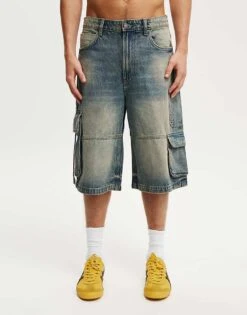 Cotton:On Super Baggy Jort In Cargo Sandstorm Blue For Men