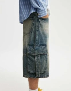 Cotton:On Super Baggy Jort In Cargo Sandstorm Blue For Men -Cotton:On Sales Store 208298947 3