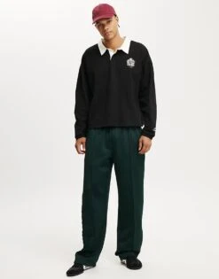 Cotton:On Cropped Fit Rugby Polo In Black For Men 7 Cotton:On Cropped Fit Rugby Polo In Black For Men -Cotton:On Sales Store 208345004 2